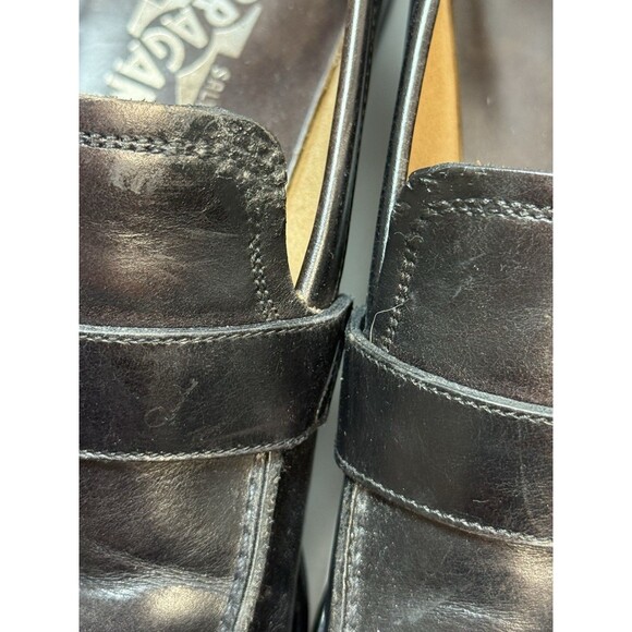 Salvatore Ferragamo Black Italian Leather Metal Buckle Dress Loafers Sz 9EE main image 10